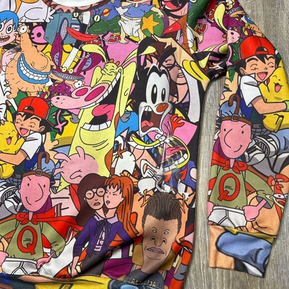 RARE Nickelodeon Cartoon Network Sweatshirt Adult Shirt TV Show Character Print - Picture 3 of 14